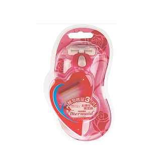 Mermaid Rose Pink Станок для бритья с тройным лезвием женский +3 кассеты