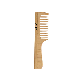Расчески - Гребень деревянный с ручкой, редкие зубцы, 185 мм