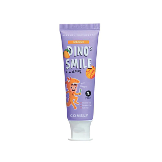 Consly Dinos Smile Д Детская гелевая зубная паста c ксилитом и вкусом манго, 60г