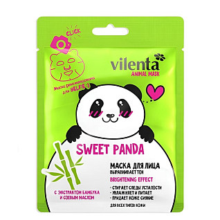 7days Маска для лица sweet panda выравнивает тон с экстрактом бамбука и соевым маслом, 28 г